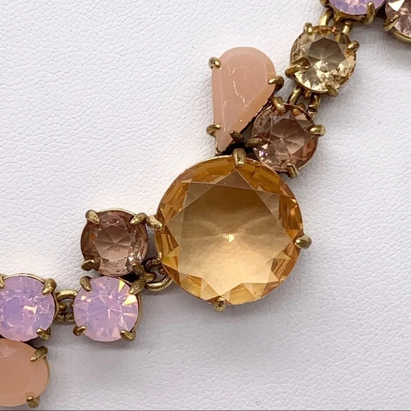 J. Crew Crystal Foliage Peach Necklace - Picture 4 of 7